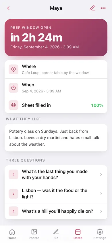 Suitor web app — screen 3