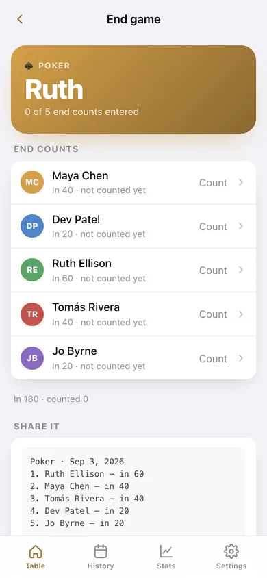 Tableside web app — screen 3