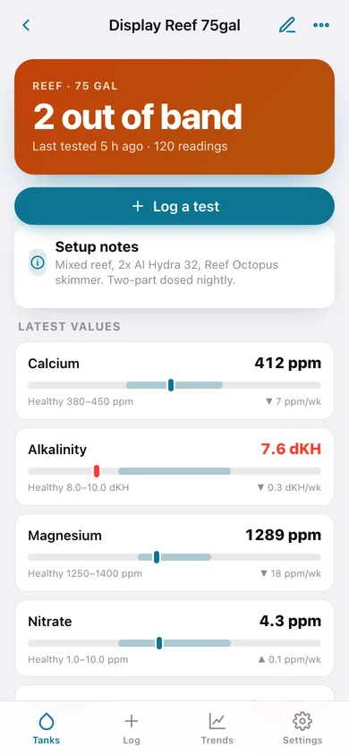 Tankbook web app — screen 2