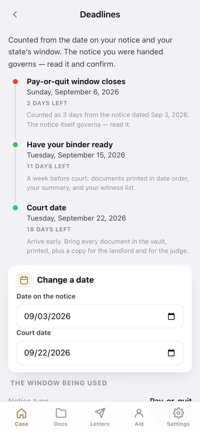 Tenantcase web app — screen 2
