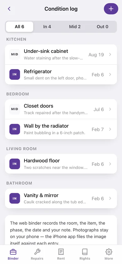 Tenantfolio web app — screen 2