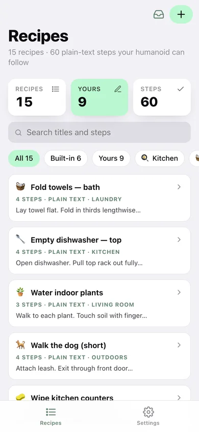 Tinytasks web app — screen 1