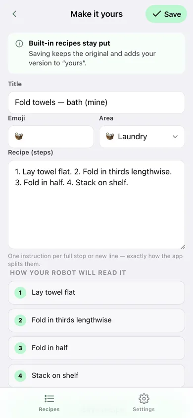 Tinytasks web app — screen 3