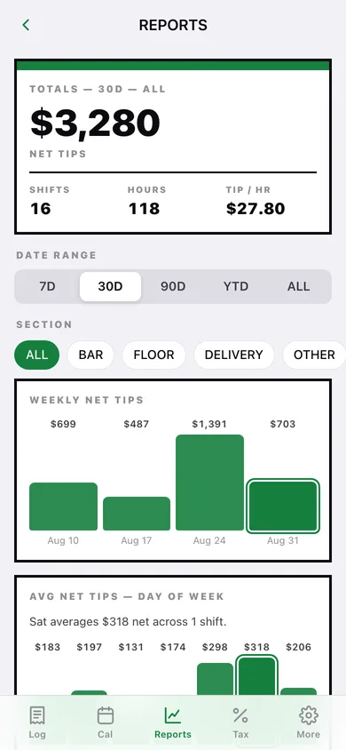 TipVault web app — screen 2