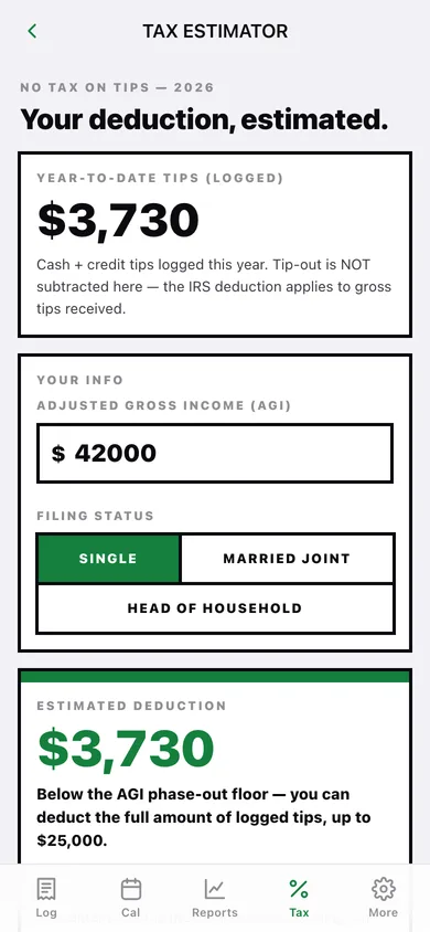 TipVault web app — screen 3