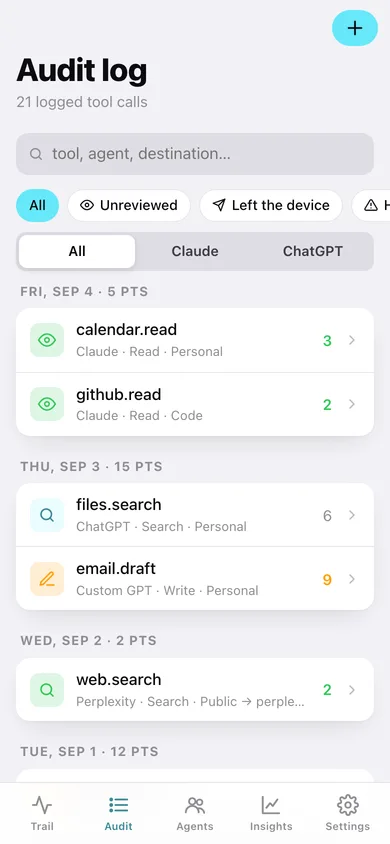 Tooltrail web app — screen 2