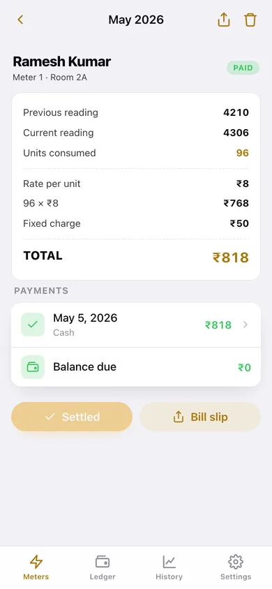 UnitLog web app — screen 3