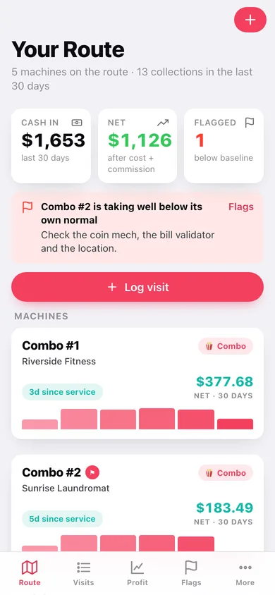 Vendbook web app — screen 1