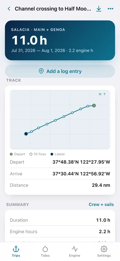 Wakelog web app — screen 2