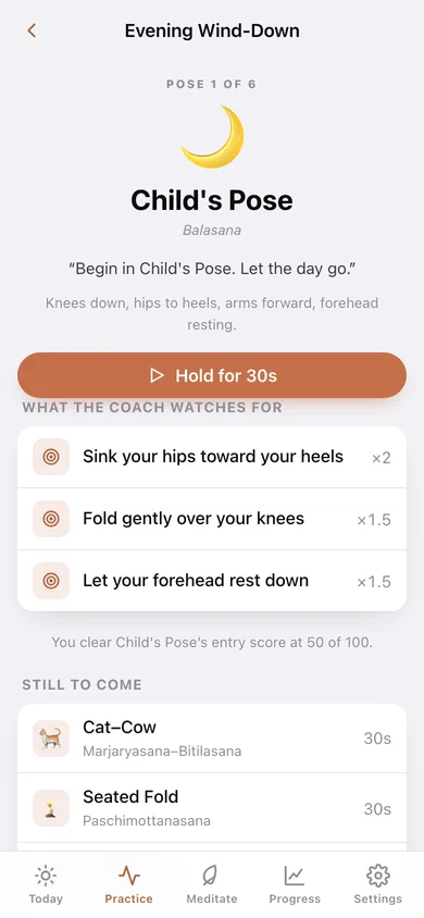 Yoga Coach web app — screen 2