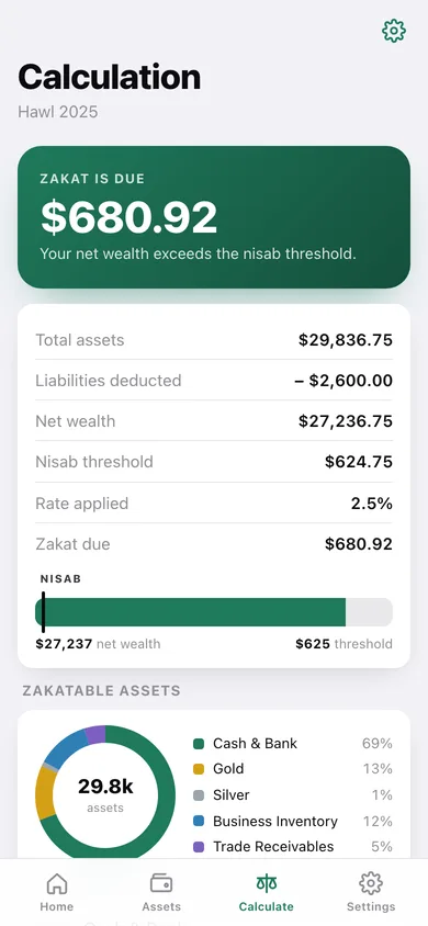 Zakatly web app — screen 3